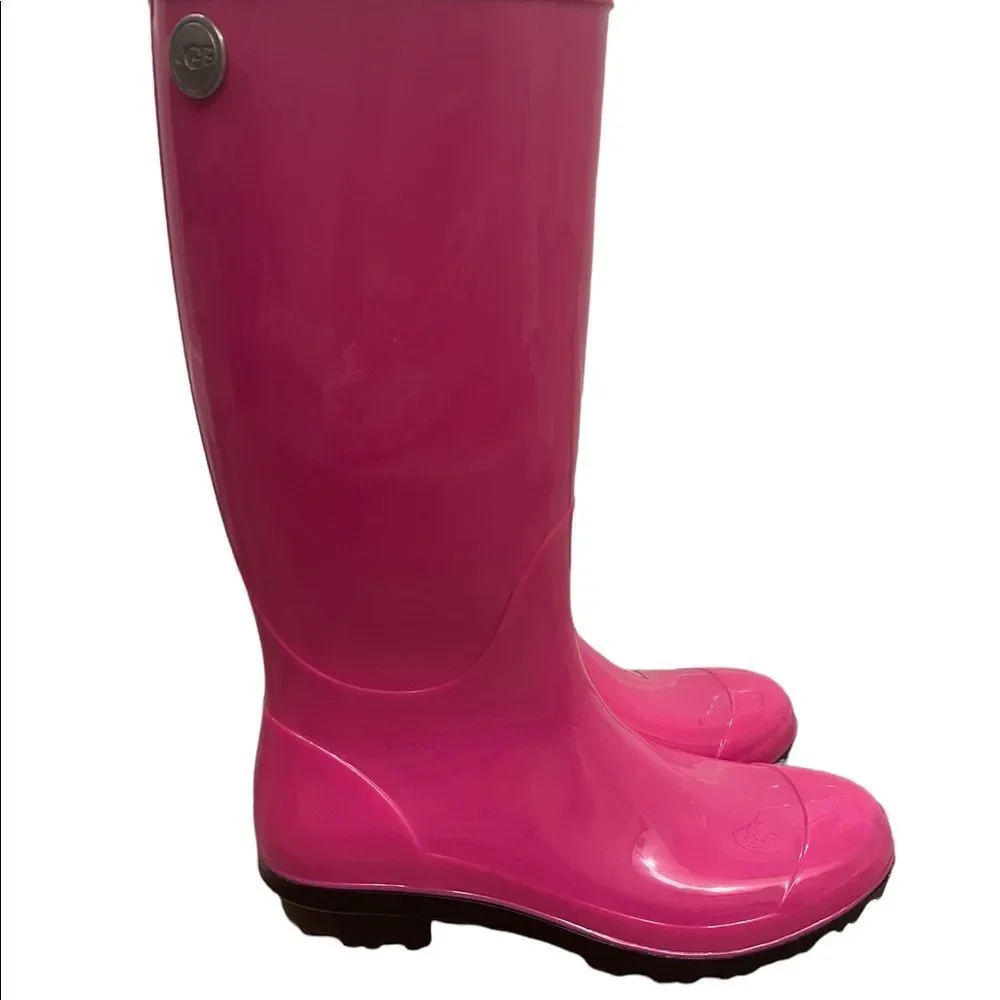 EUC UGG Shaye Rain Boots BARBIECORE Size 7 - Picture 6 of 12